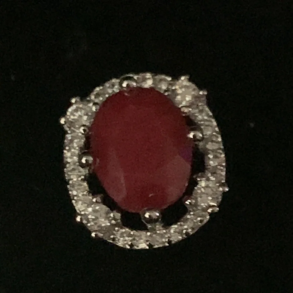 New classy stylish elegant artwork artisan Red Ruby Cz’s SS925 studs earrings - Picture 5 of 11